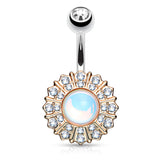 Toco Revo Belly Bar with Rose Gold Plating - Fixed (non-dangle) Belly Bar. Navel Rings Australia.