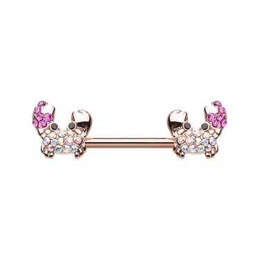 Rose Gold Nipper Sea Crab Nipple Ring - Nipple Ring. Navel Rings Australia.