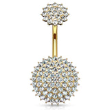 Crowned Motley™ Belly Bar with Gold Plating - Fixed (non-dangle) Belly Bar. Navel Rings Australia.