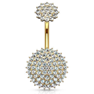 Crowned Motley™ Belly Bar with Gold Plating - Fixed (non-dangle) Belly Bar. Navel Rings Australia.