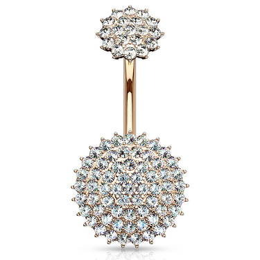 Crowned Motley™ Belly Bar with Rose Gold Plating - Fixed (non-dangle) Belly Bar. Navel Rings Australia.