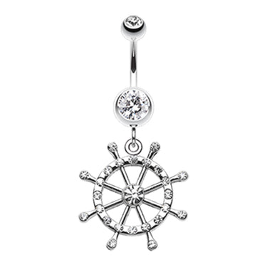 Caribbean Boat Wheel Belly Dangle - Dangling Belly Ring. Navel Rings Australia.