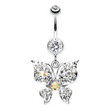 Glitterati Butterfly Belly Bar - Dangling Belly Ring. Navel Rings Australia.