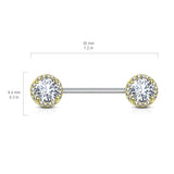 Argenti Crystal Diamond Nipple Jewellery with Gold Plating - Nipple Ring. Navel Rings Australia.