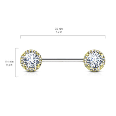 Argenti Crystal Diamond Nipple Jewellery with Rose Gold Plating - Nipple Ring. Navel Rings Australia.