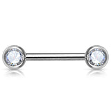 Classique 316L Surgical Steel Gem Nipple Barbells - Nipple Ring. Navel Rings Australia.