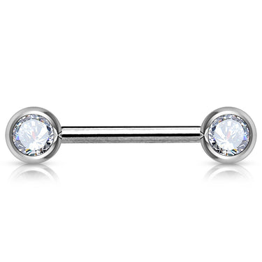 Classique 316L Surgical Steel Gem Nipple Barbells - Nipple Ring. Navel Rings Australia.