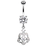 Antoinette Rose Belly Ring Dangle - Dangling Belly Ring. Navel Rings Australia.