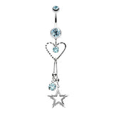 Galaxy of Love Belly Dangle - Dangling Belly Ring. Navel Rings Australia.