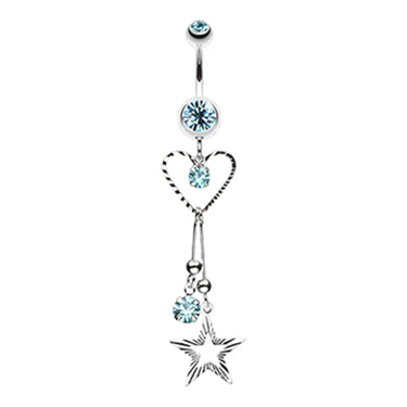 Galaxy of Love Belly Dangle - Dangling Belly Ring. Navel Rings Australia.