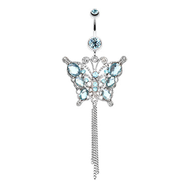 Imperial Butterfly Belly Chandelier - Dangling Belly Ring. Navel Rings Australia.