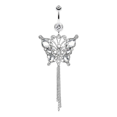 Imperial Butterfly Belly Chandelier - Dangling Belly Ring. Navel Rings Australia.