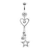 Galaxy of Love Belly Dangle - Dangling Belly Ring. Navel Rings Australia.