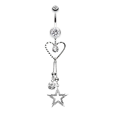 Galaxy of Love Belly Dangle - Dangling Belly Ring. Navel Rings Australia.