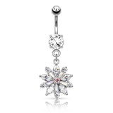 Isabella Bloom Belly Bar - Dangling Belly Ring. Navel Rings Australia.