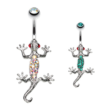 Get Go Gecko Navel Bar - Fixed (non-dangle) Belly Bar. Navel Rings Australia.