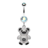 Adorable Teddy Bear Belly Dangle - Dangling Belly Ring. Navel Rings Australia.