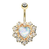 My Sweet Heart Belly Ring in Gold - Fixed (non-dangle) Belly Bar. Navel Rings Australia.