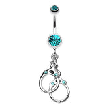 Naughty Girls Hand Cuffs Navel Ring - Dangling Belly Ring. Navel Rings Australia.