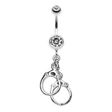 Naughty Girls Hand Cuffs Navel Ring - Dangling Belly Ring. Navel Rings Australia.