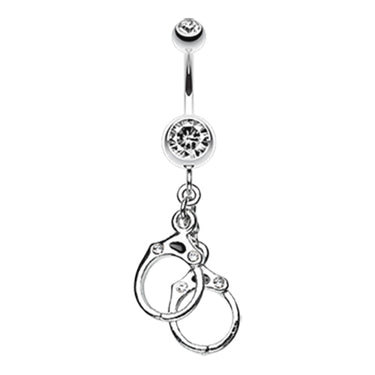 Naughty Girls Hand Cuffs Navel Ring - Dangling Belly Ring. Navel Rings Australia.