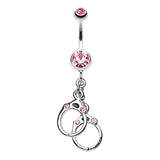 Naughty Girls Hand Cuffs Navel Ring - Dangling Belly Ring. Navel Rings Australia.