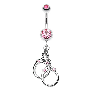 Naughty Girls Hand Cuffs Navel Ring - Dangling Belly Ring. Navel Rings Australia.