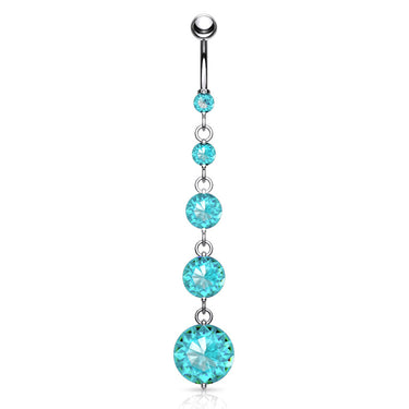 Diamanté Gem Chain Belly Ring - Dangling Belly Ring. Navel Rings Australia.
