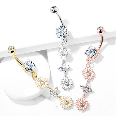 Uniting Daisy Chain Belly Ring - Dangling Belly Ring. Navel Rings Australia.