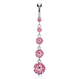 Diamanté Gem Chain Belly Ring - Dangling Belly Ring. Navel Rings Australia.