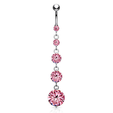 Diamanté Gem Chain Belly Ring - Dangling Belly Ring. Navel Rings Australia.