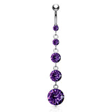 Diamanté Gem Chain Belly Ring - Dangling Belly Ring. Navel Rings Australia.