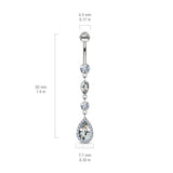 Journey Navel Ring in 14K Yellow Gold - Dangling Belly Ring. Navel Rings Australia.
