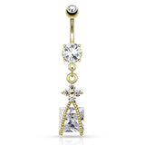Little Findings Belly Dangle with Gold Plating - Dangling Belly Ring. Navel Rings Australia.