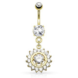 Heritage Circuit Belly Dangle with Gold Plating - Dangling Belly Ring. Navel Rings Australia.