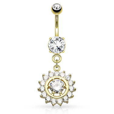 Heritage Circuit Belly Dangle with Gold Plating - Dangling Belly Ring. Navel Rings Australia.