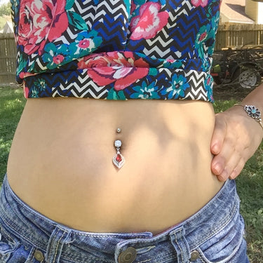 Ruby Tears Belly Dangle - Dangling Belly Ring. Navel Rings Australia.