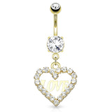 Une Déclaration D’amour Belly Dangle with Gold Plating - Dangling Belly Ring. Navel Rings Australia.