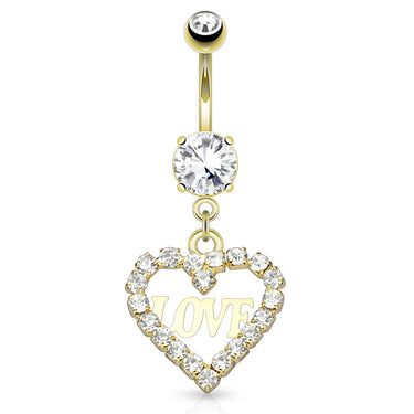Une Déclaration D’amour Belly Dangle with Gold Plating - Dangling Belly Ring. Navel Rings Australia.