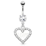 Une Déclaration D’amour Belly Ring - Dangling Belly Ring. Navel Rings Australia.