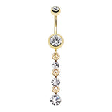 Luciana Golden Journey Belly Bar - Dangling Belly Ring. Navel Rings Australia.