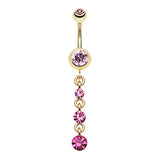 Luciana Golden Journey Belly Bar - Dangling Belly Ring. Navel Rings Australia.