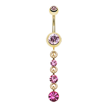 Luciana Golden Journey Belly Bar - Dangling Belly Ring. Navel Rings Australia.