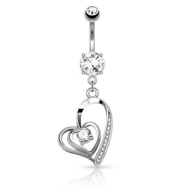 Lovers Contour Fusion Belly Bar - Dangling Belly Ring. Navel Rings Australia.