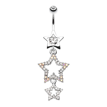 Star Show Ground Belly Dangle - Dangling Belly Ring. Navel Rings Australia.