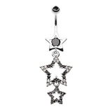 Star Show Ground Belly Dangle - Dangling Belly Ring. Navel Rings Australia.