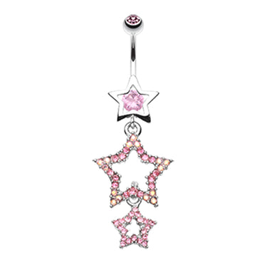 Star Show Ground Belly Dangle - Dangling Belly Ring. Navel Rings Australia.