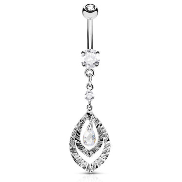 Industrial Teardrops Belly Dangle - Dangling Belly Ring. Navel Rings Australia.