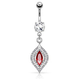 Ruby Tears Belly Dangle - Dangling Belly Ring. Navel Rings Australia.