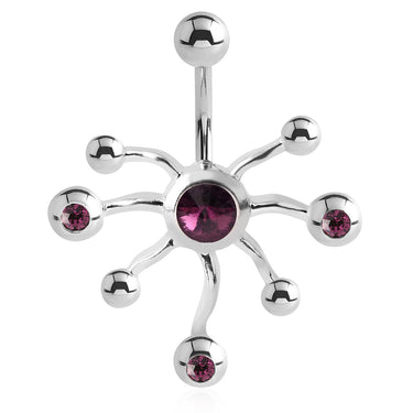 Dermal Inspirations Navel Ring - Fixed (non-dangle) Belly Bar. Navel Rings Australia.